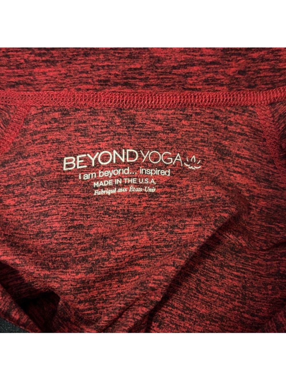 Beyond Yoga SET Peplum Back Jacket Red Spacedye Top Full Zip High Rise Pant Sz M - Picture 11 of 15